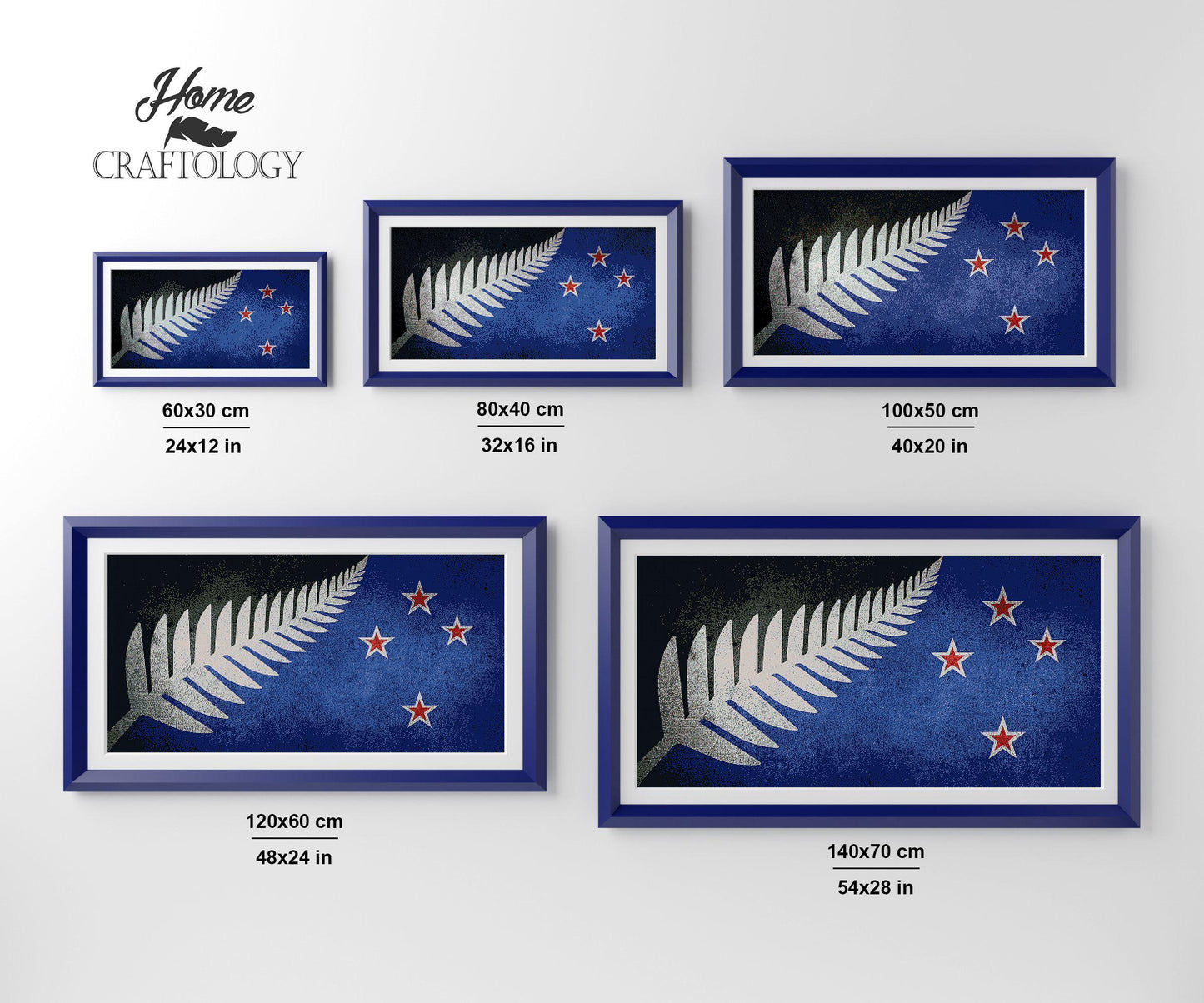 Silver Fern Flag - Premium Diamond Painting Kit