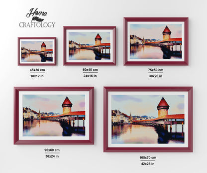 Chapel Bridge in Lucerne - Premium Diamond Painting Kit