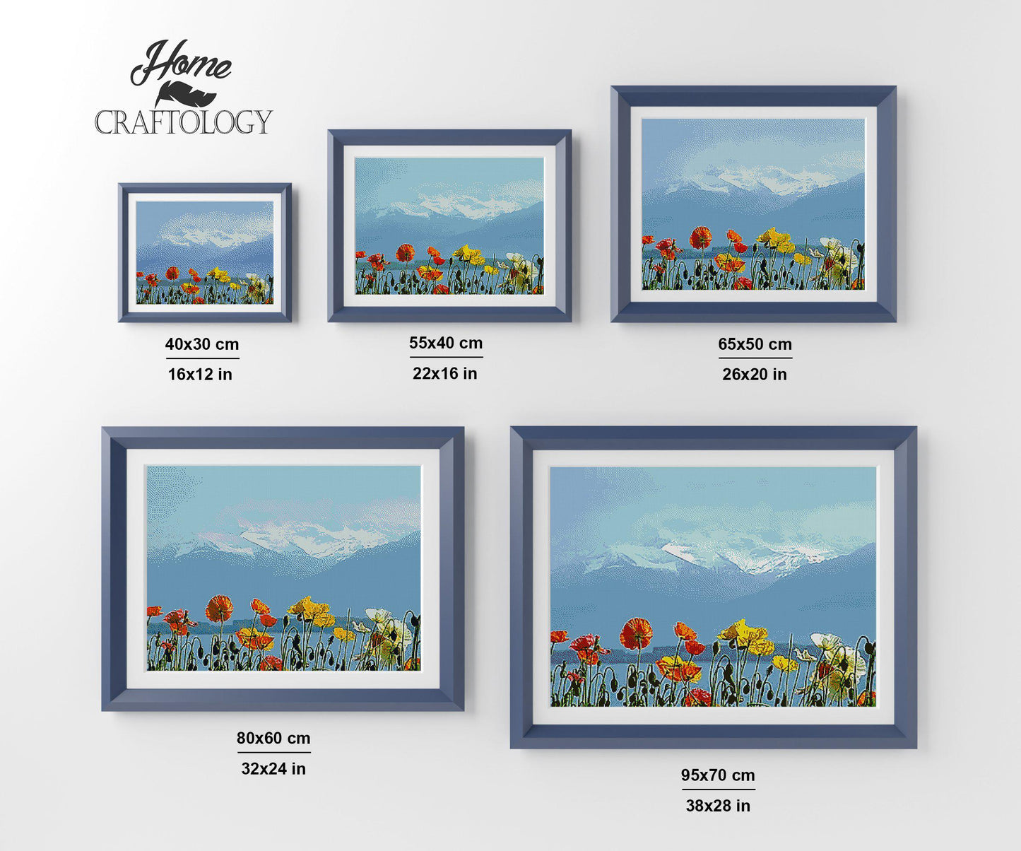 Poppies by Lake Geneva - Premium Diamond Painting Kit