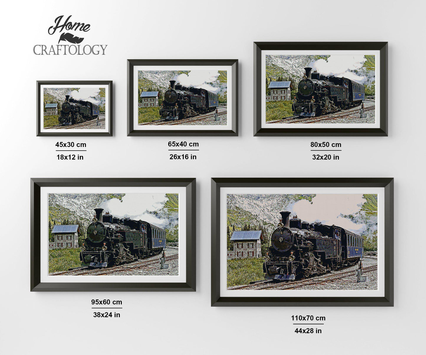 Steam Train in Furka - Premium Diamond Painting Kit