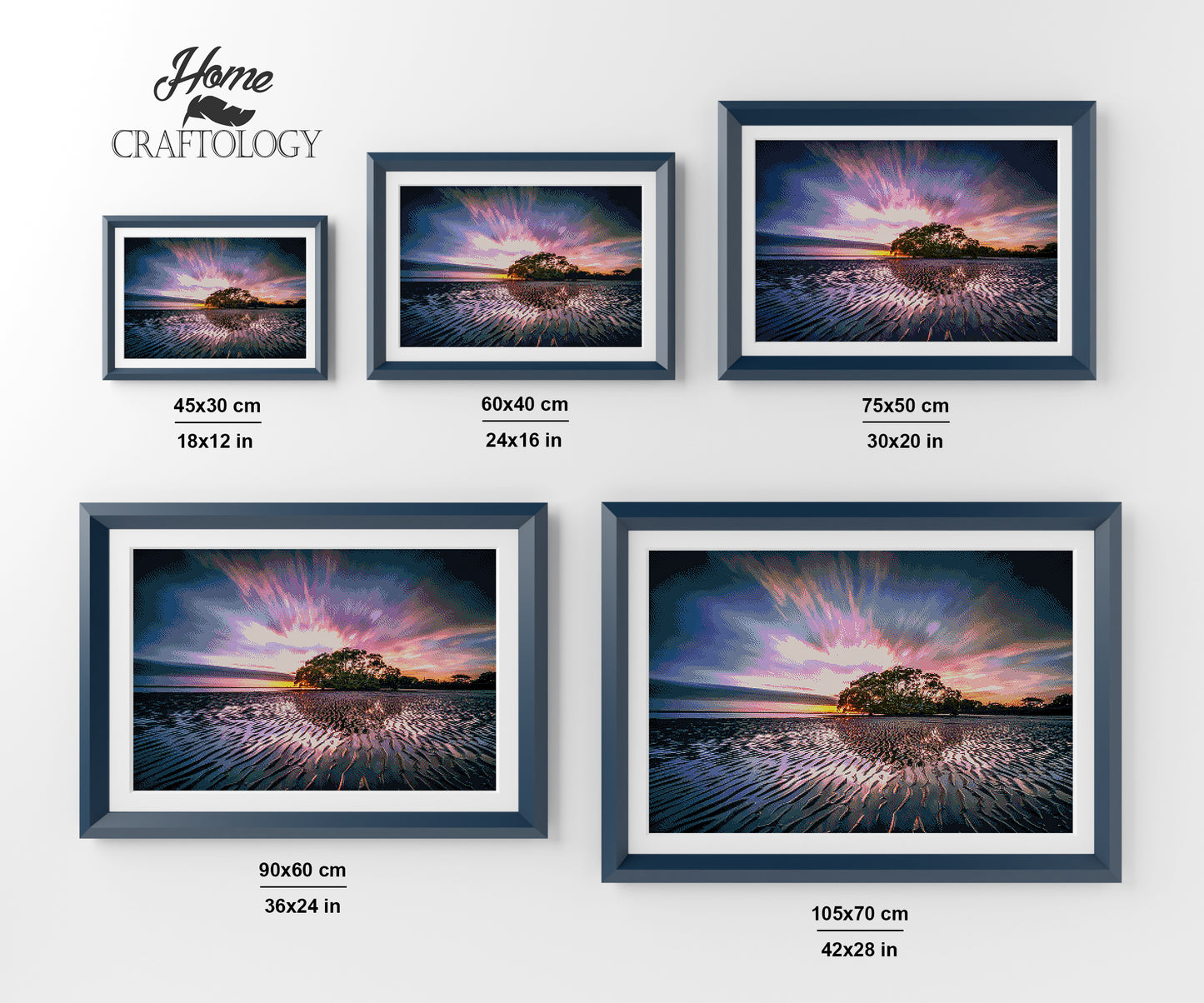 Perfect Low Tide Sunset - Premium Diamond Painting Kit