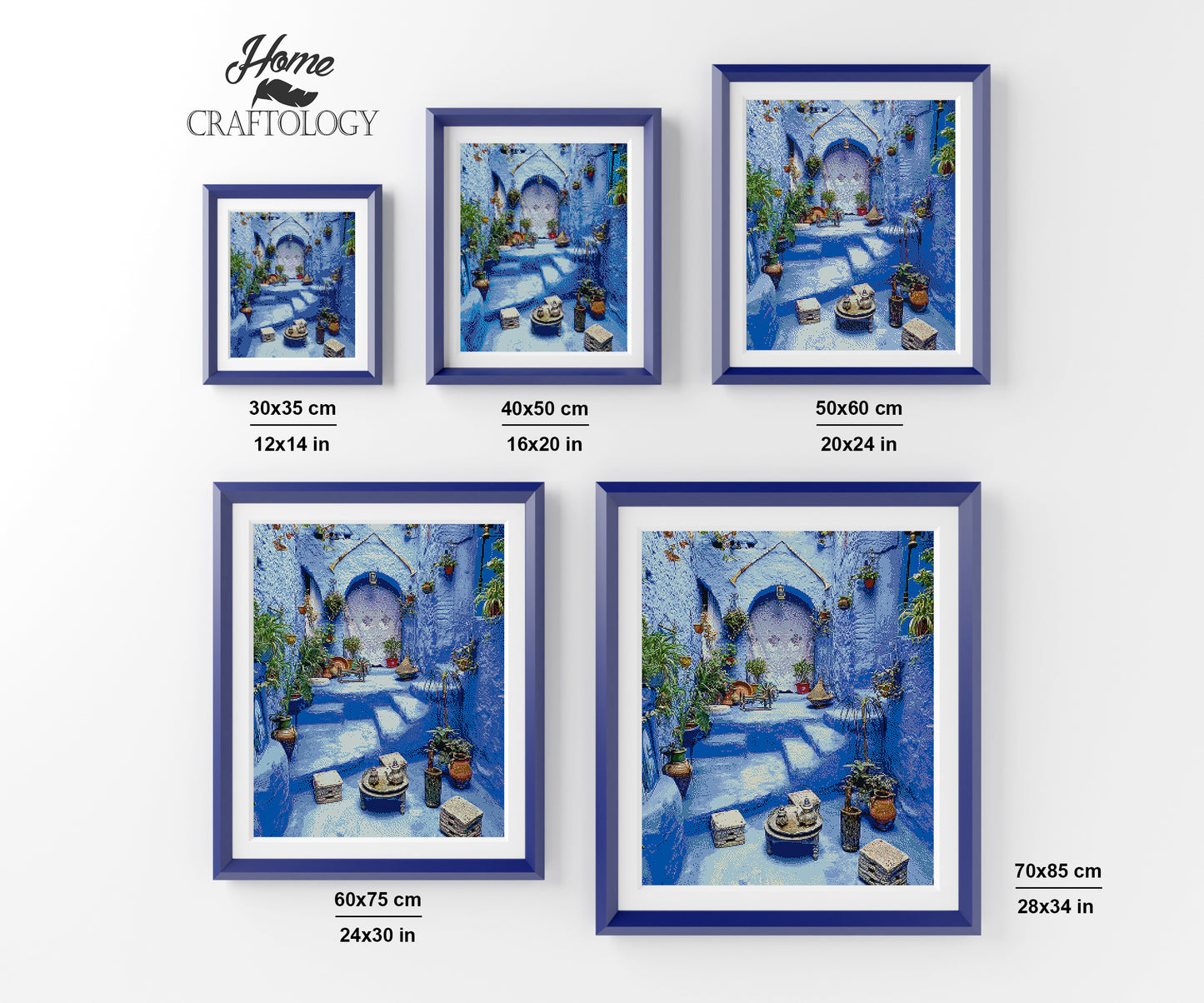 Blue House Interior - Premium Diamond Painting Kit