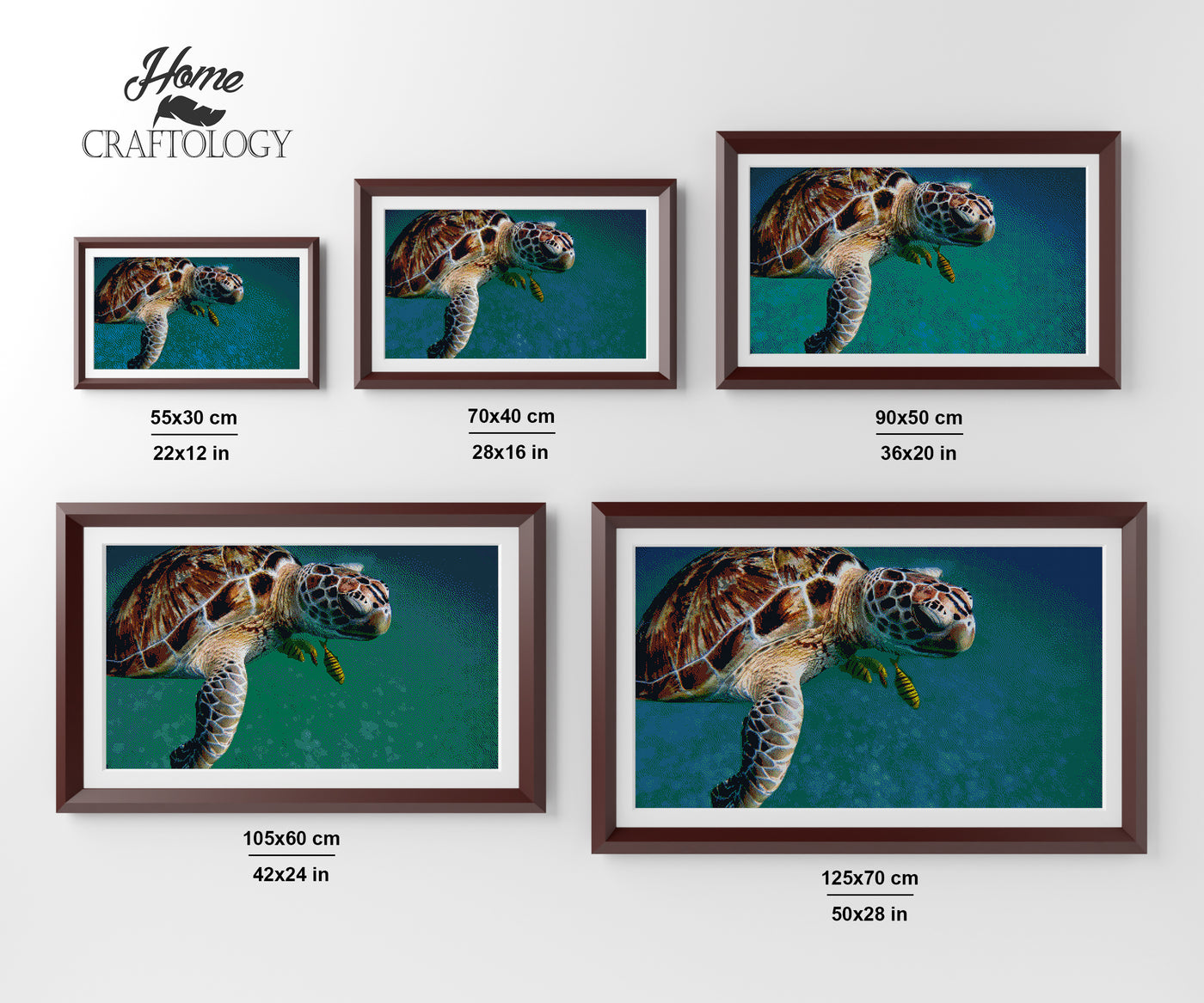 Turtle with Fishes - Premium Diamond Painting Kit