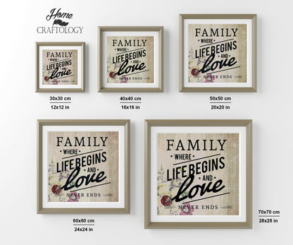 Family Where Love Never Ends - Premium Diamond Painting Kit