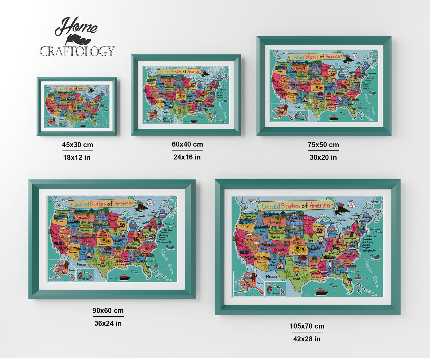 US Map - Premium Diamond Painting Kit