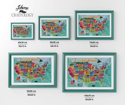 US Map - Premium Diamond Painting Kit