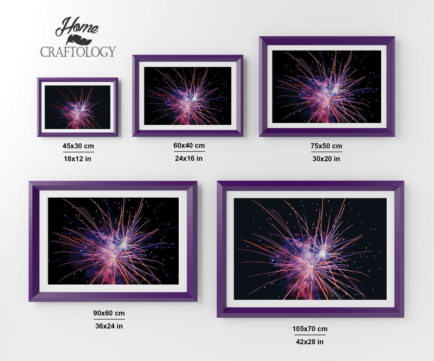 Multi-Colored Fireworks - Premium Diamond Painting Kit