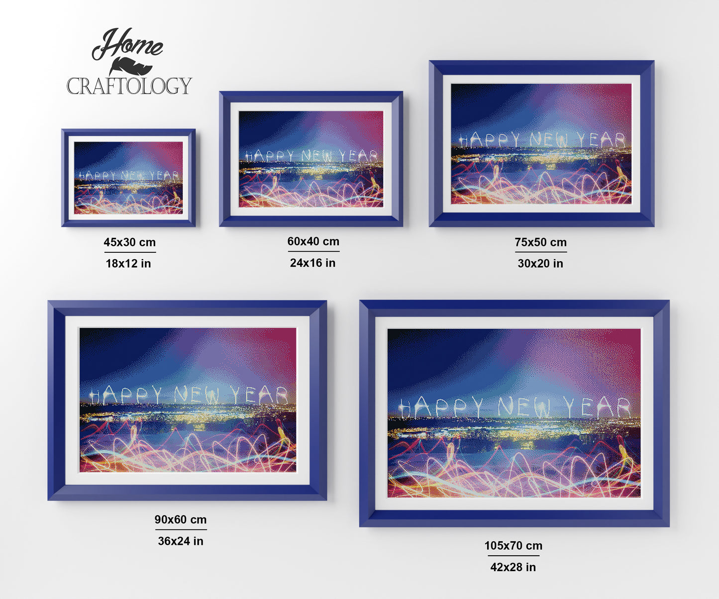 New Year Neon Lights - Premium Diamond Painting Kit