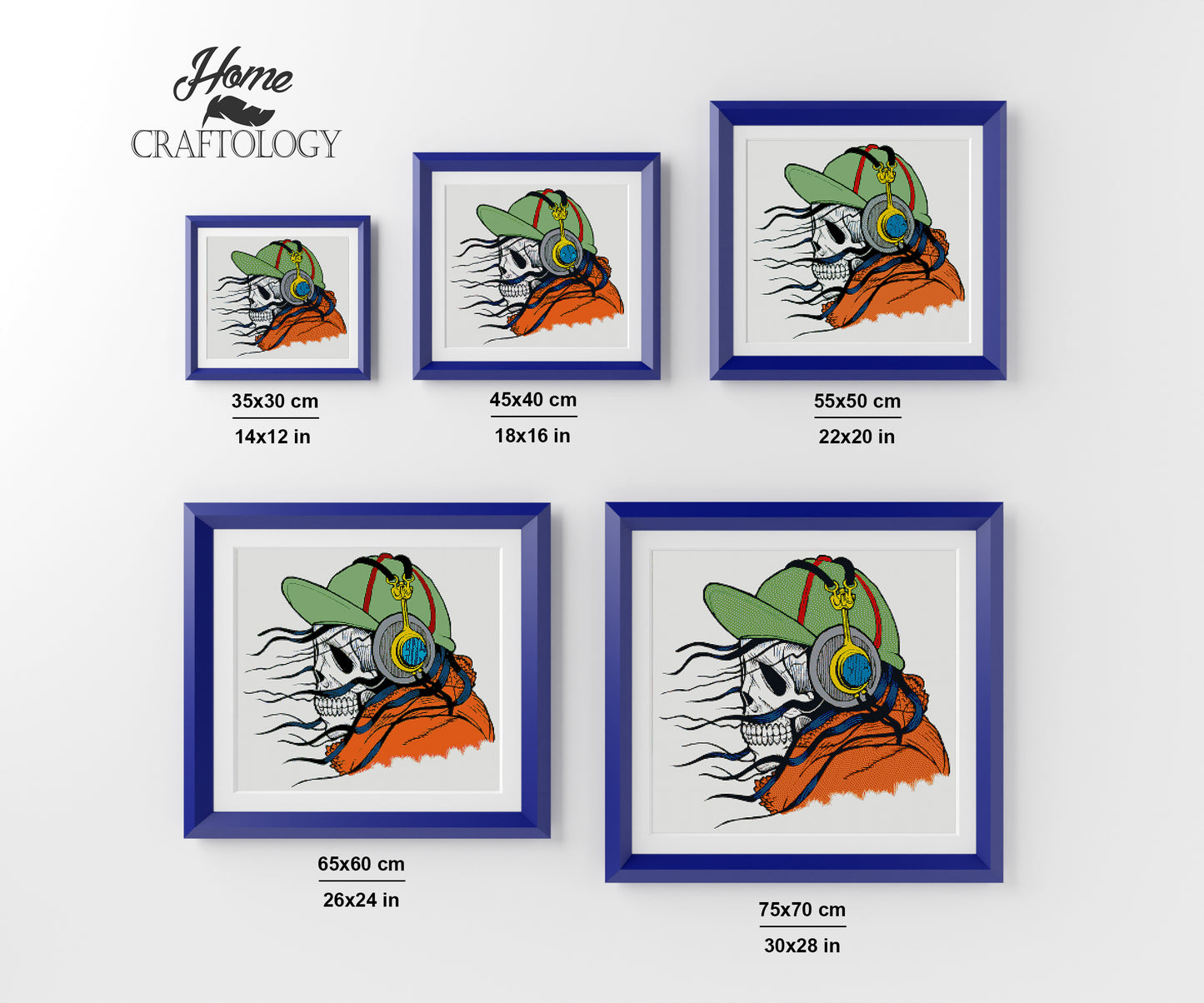 Skeleton Listening to Music - Premium Diamond Painting Kit