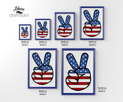 American Peace Sign - Premium Diamond Painting Kit