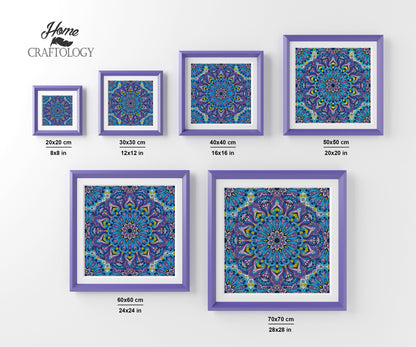 Blue and Purple Mandala - Premium Diamond Painting Kit