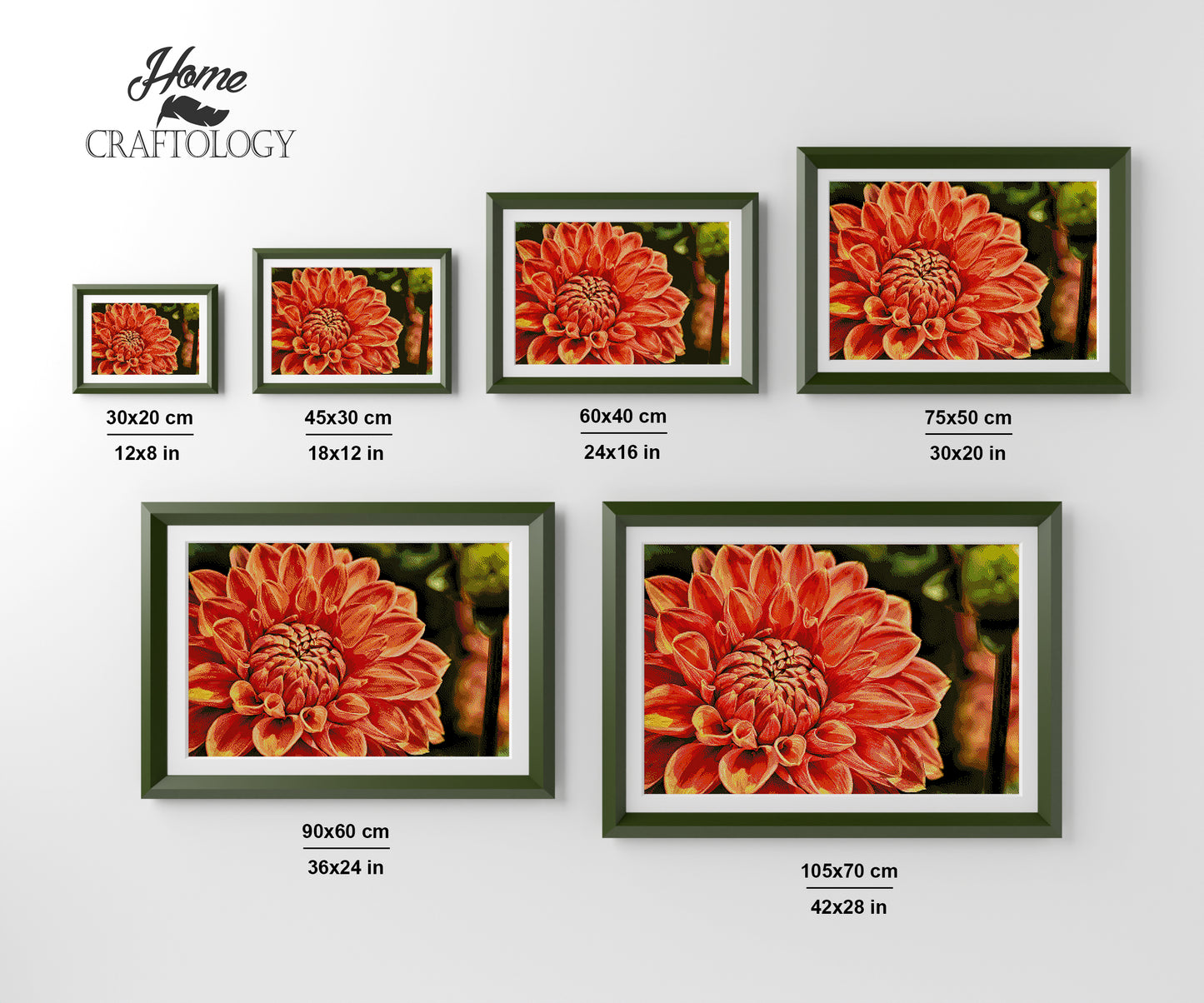 Beautiful Dahlia Close-up - Premium Diamond Painting Kit