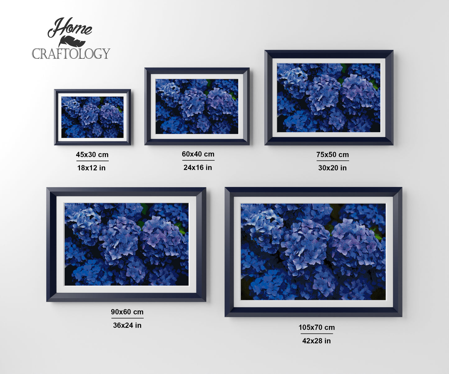 Blue Hydrangeas - Premium Diamond Painting Kit