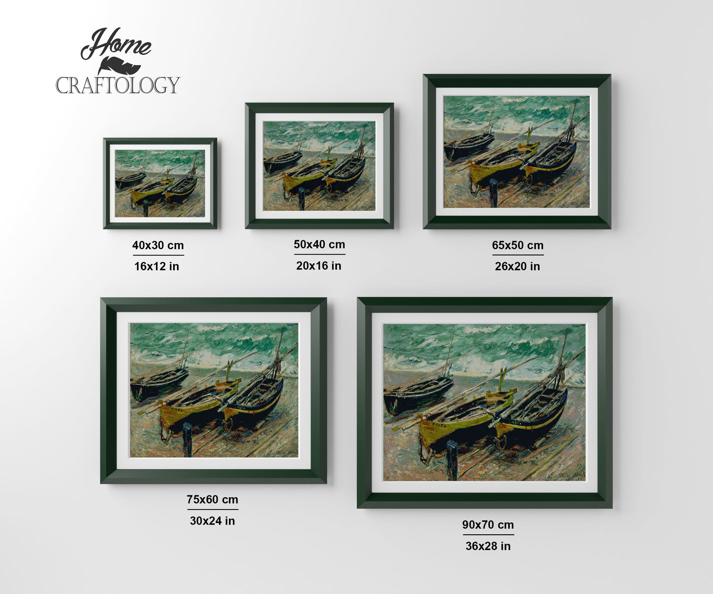 Three Fishing Boats - Premium Diamond Painting Kit