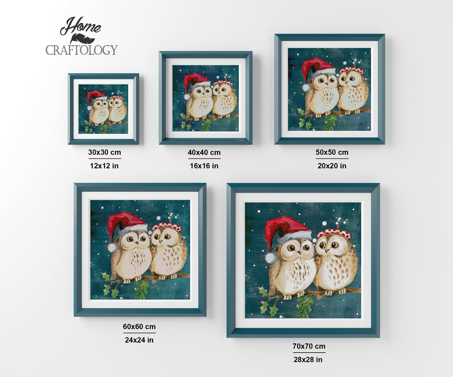 Christmas Owls - Premium Diamond Painting Kit