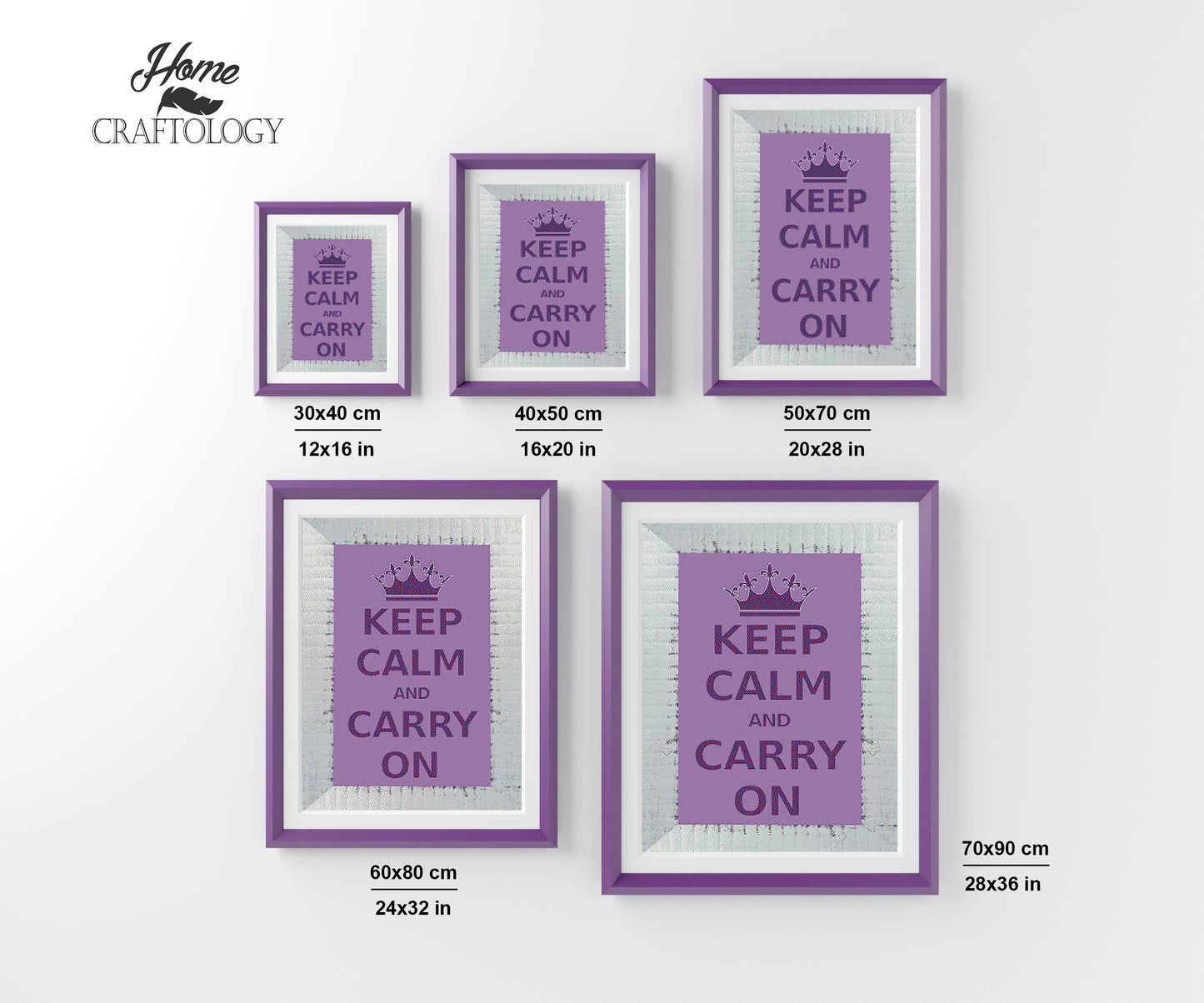 Keep Calm and Carry On - Premium Diamond Painting Kit