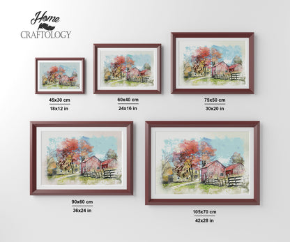 House with Barn - Premium Diamond Painting Kit