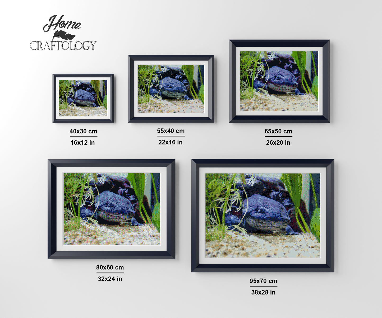 Black Axolotl - Premium Diamond Painting Kit