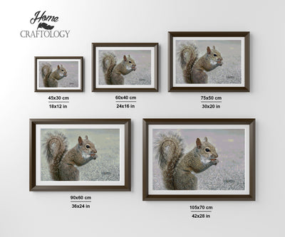 Squirrel Eating Nut - Premium Diamond Painting Kit
