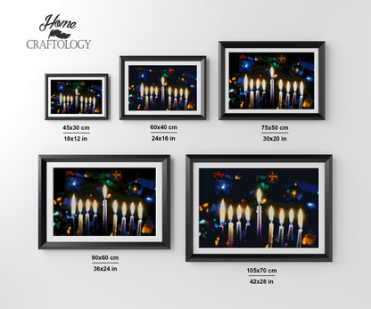 Hanukkah Candlesticks - Premium Diamond Painting Kit