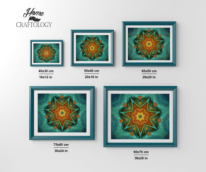 Green Star Mandala - Premium Diamond Painting Kit