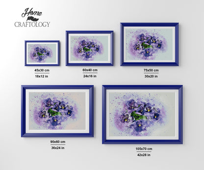 Purple Flowers - Premium Diamond Painting Kit