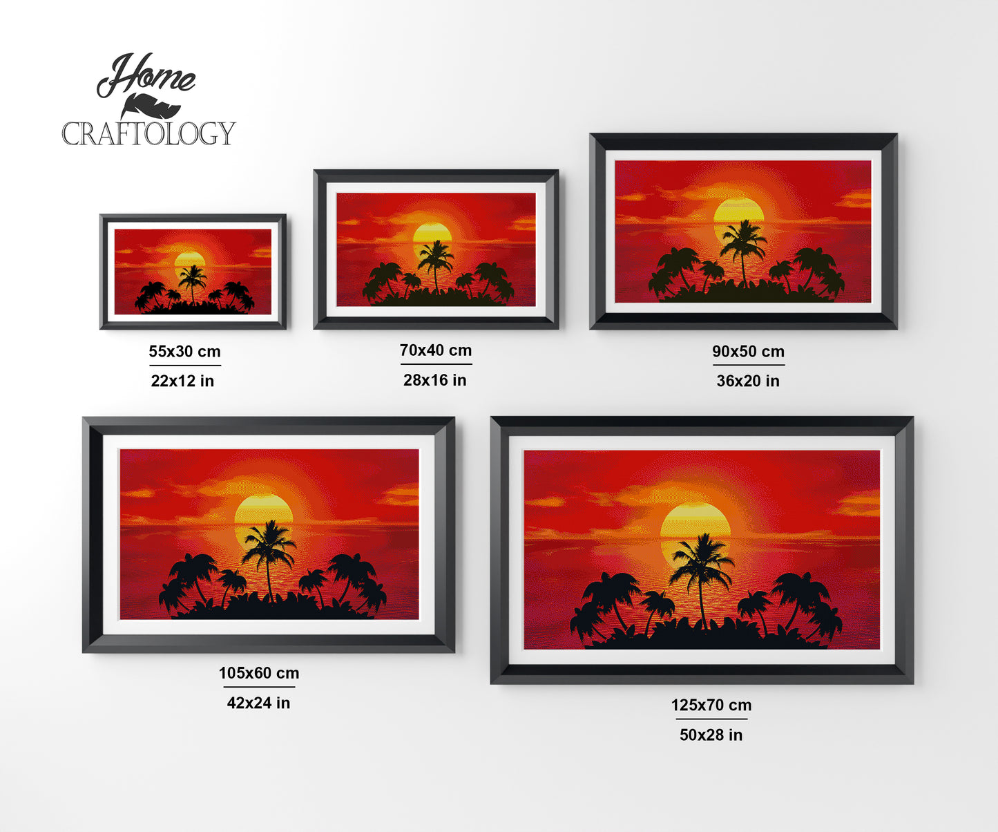 Tropical Island Sunset - Premium Diamond Painting Kit