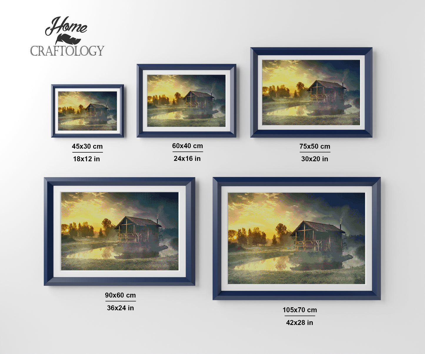 Cabin with Fog - Premium Diamond Painting Kit