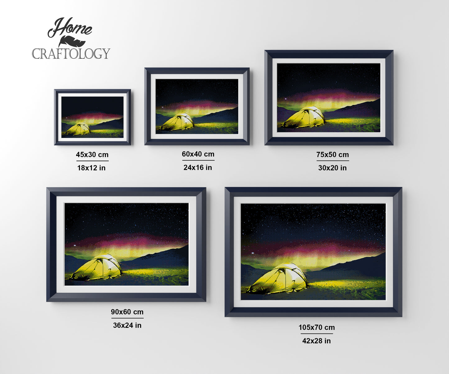 Camping under the Northern Lights - Premium Diamond Painting Kit