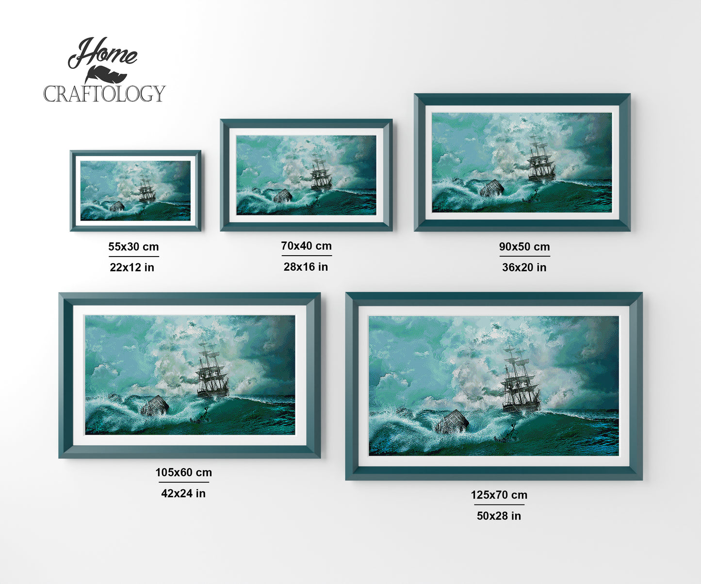 Ship During a Storm - Premium Diamond Painting Kit