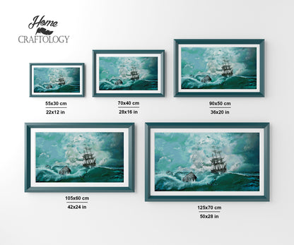 Ship During a Storm - Premium Diamond Painting Kit