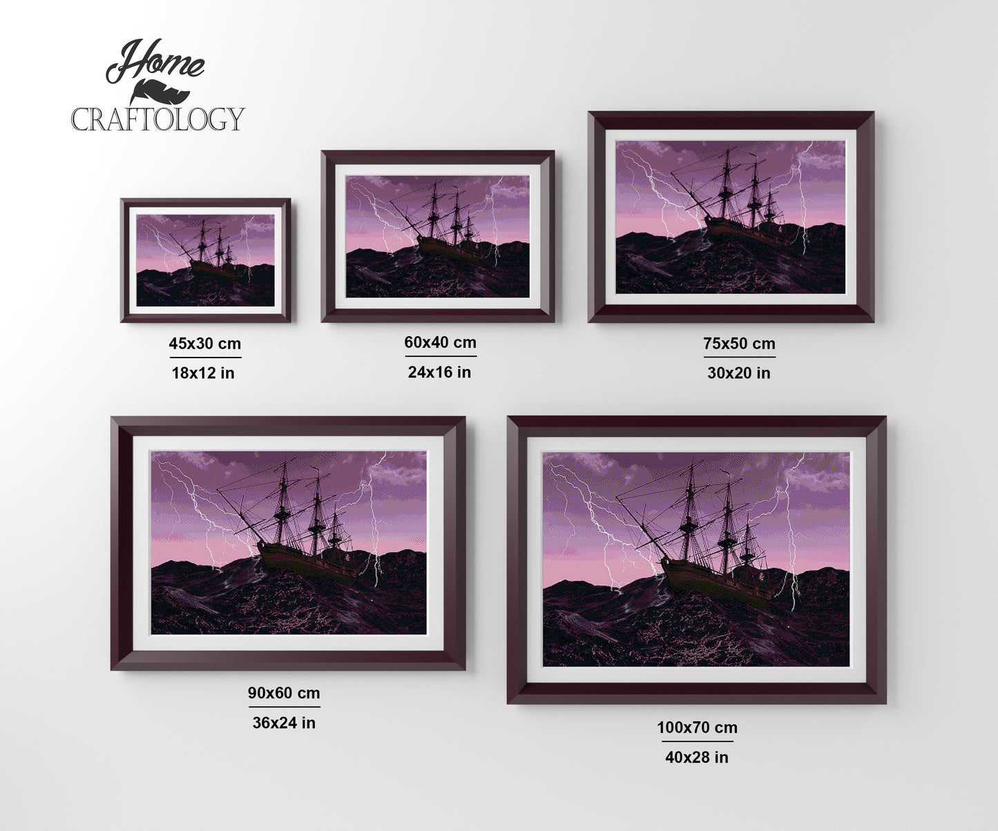 Ship with Lightning - Premium Diamond Painting Kit