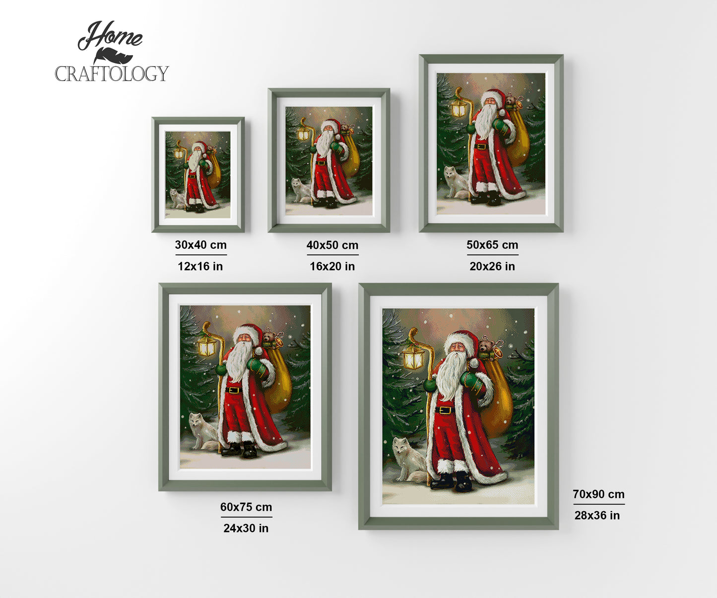 Santa Walking at Night - Premium Diamond Painting Kit