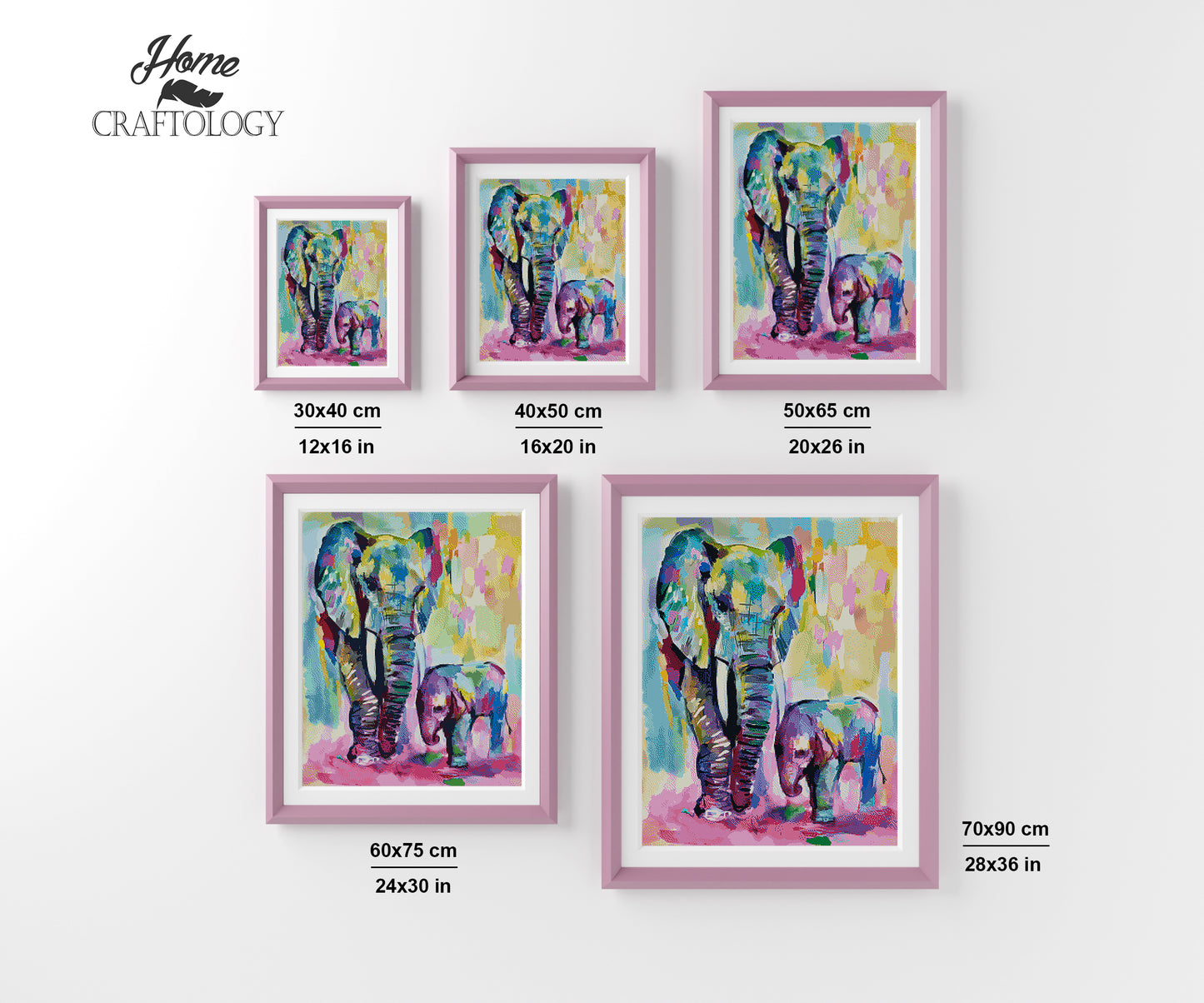 Elephant and Baby - Exclusive Premium Diamond Painting Kit