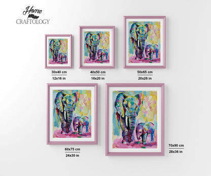 Elephant and Baby - Exclusive Premium Diamond Painting Kit