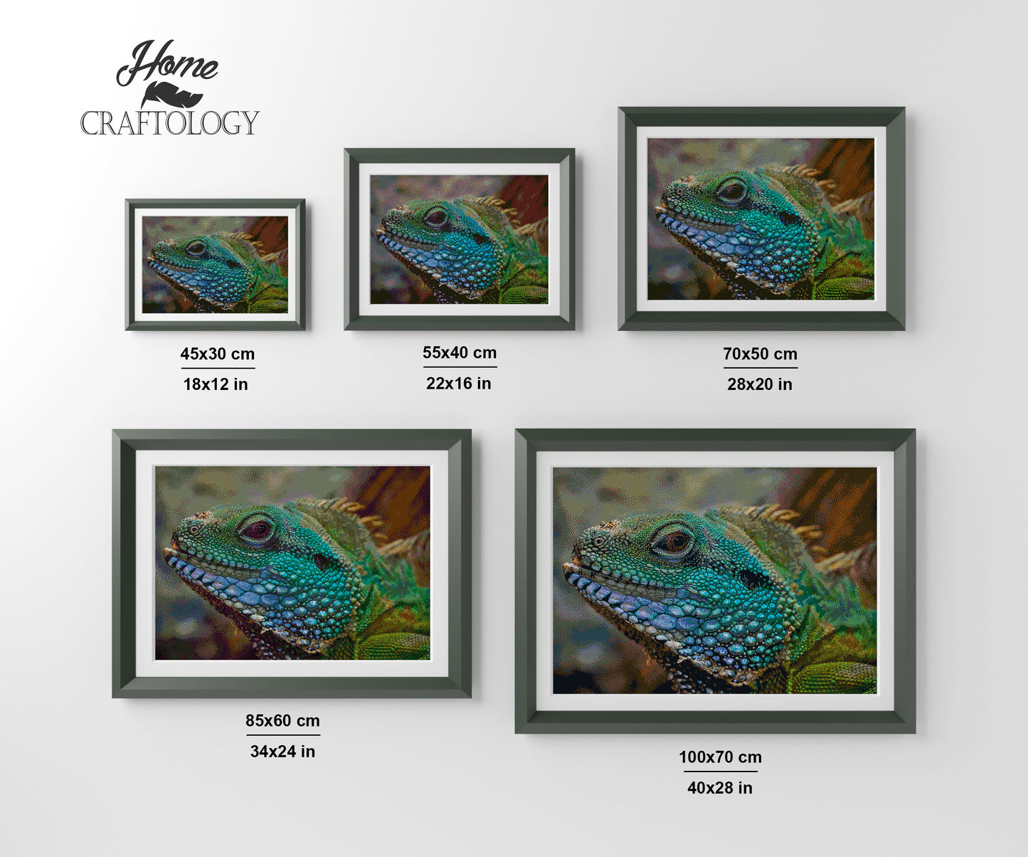 Iguana Headshot - Premium Diamond Painting Kit