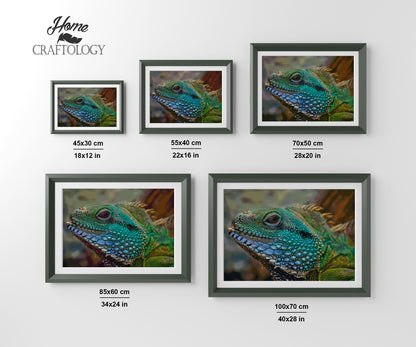 Iguana Headshot - Premium Diamond Painting Kit