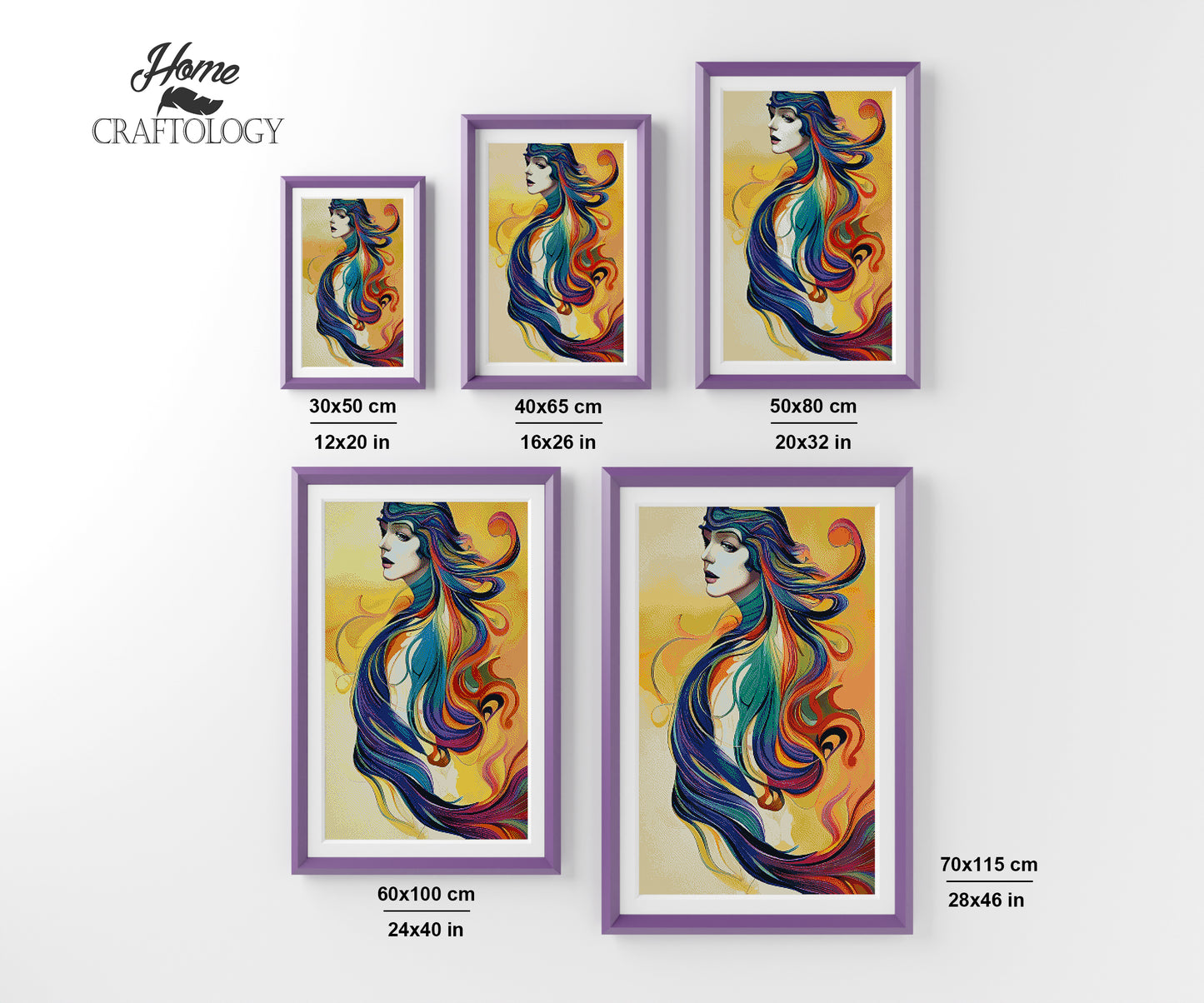 Girl with Colorful Hair - Premium Diamond Painting Kit