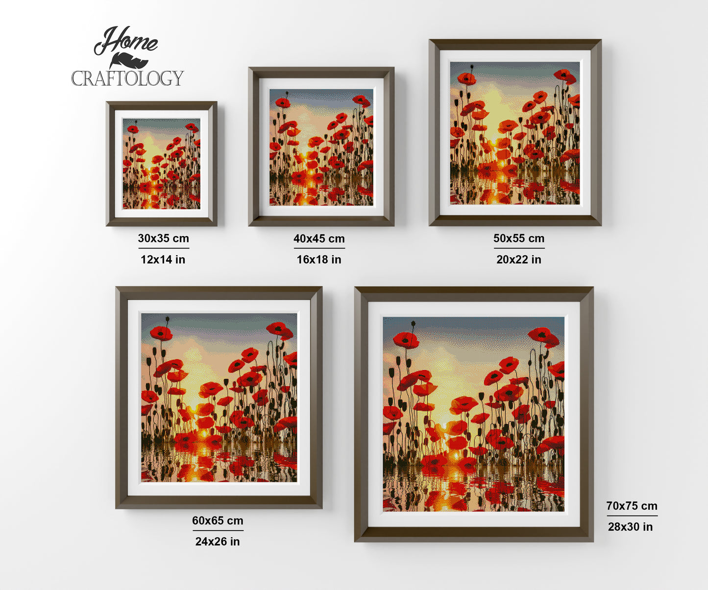 Red Poppies Reflection - Premium Diamond Painting Kit