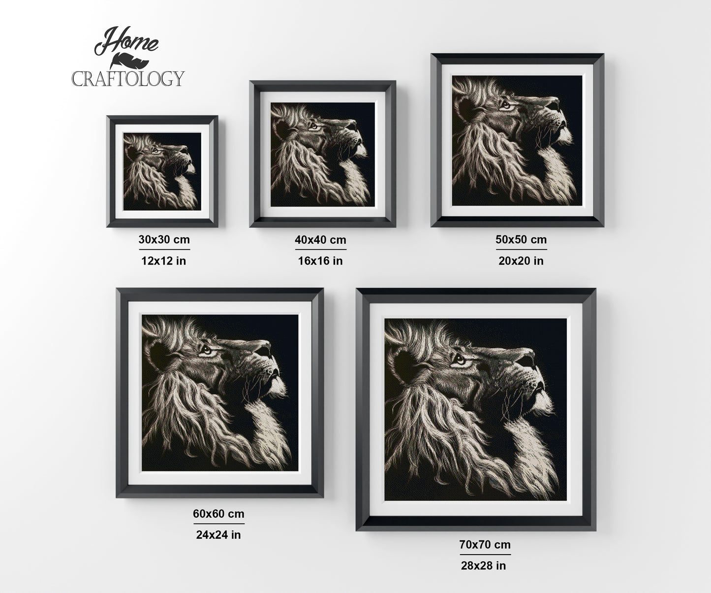 Black and White Lion - Premium Diamond Painting Kit