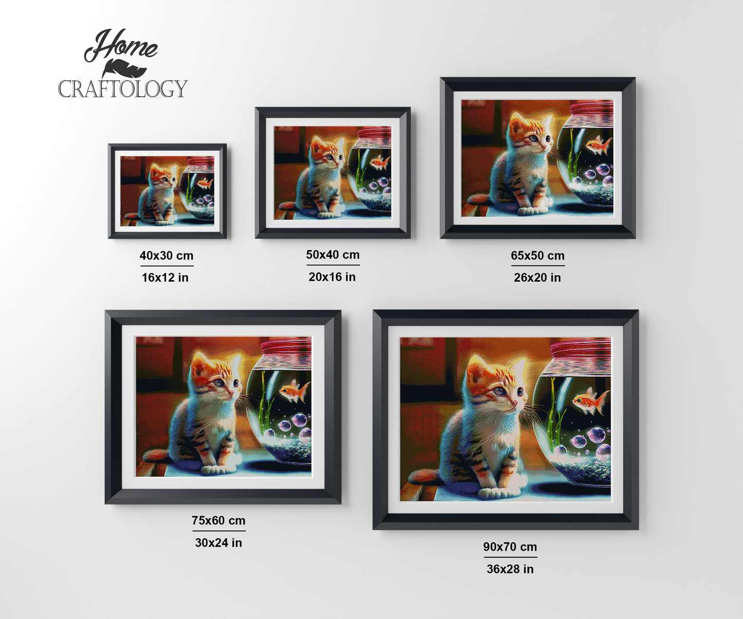 Cat and Fish - Premium Diamond Painting Kit