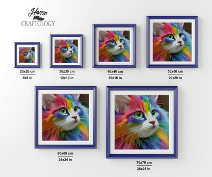 Cat's Colorful Face- Premium Diamond Painting Kit