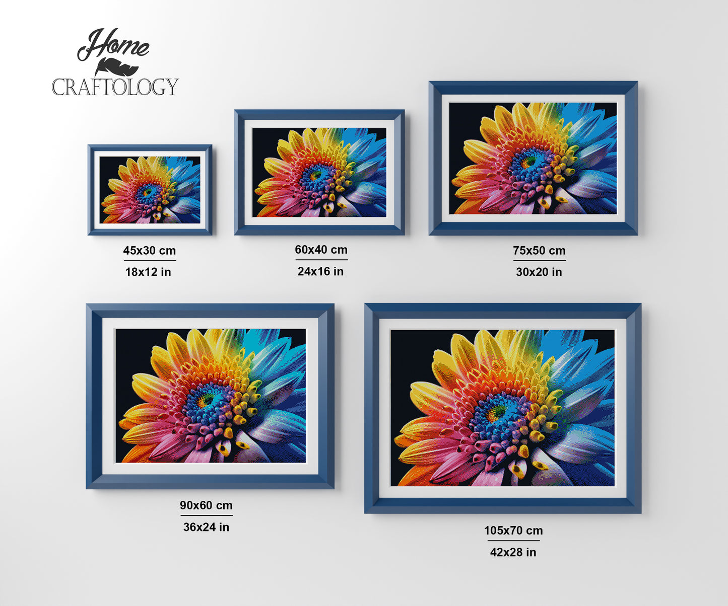 Colorful Flower Close-up - Premium Diamond Painting Kit