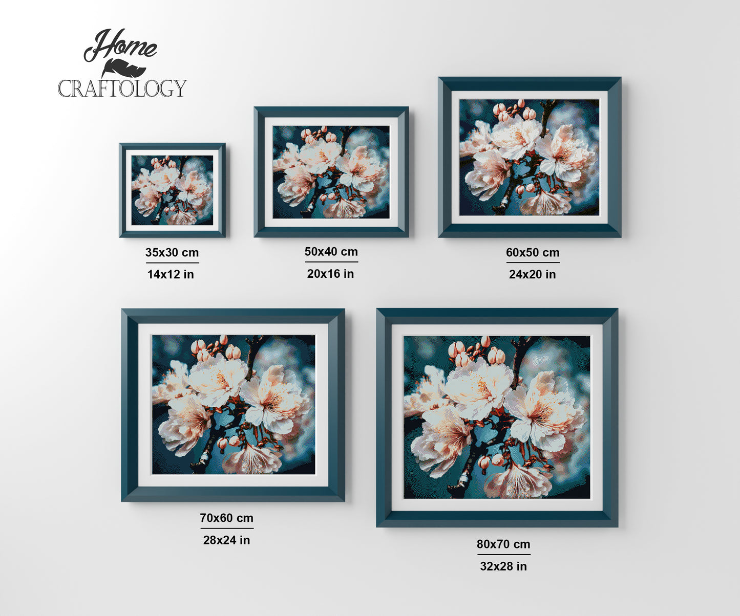 Pretty White Flowers - Premium Diamond Painting Kit