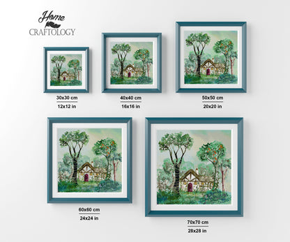 House Watercolor Painting - Premium Diamond Painting Kit