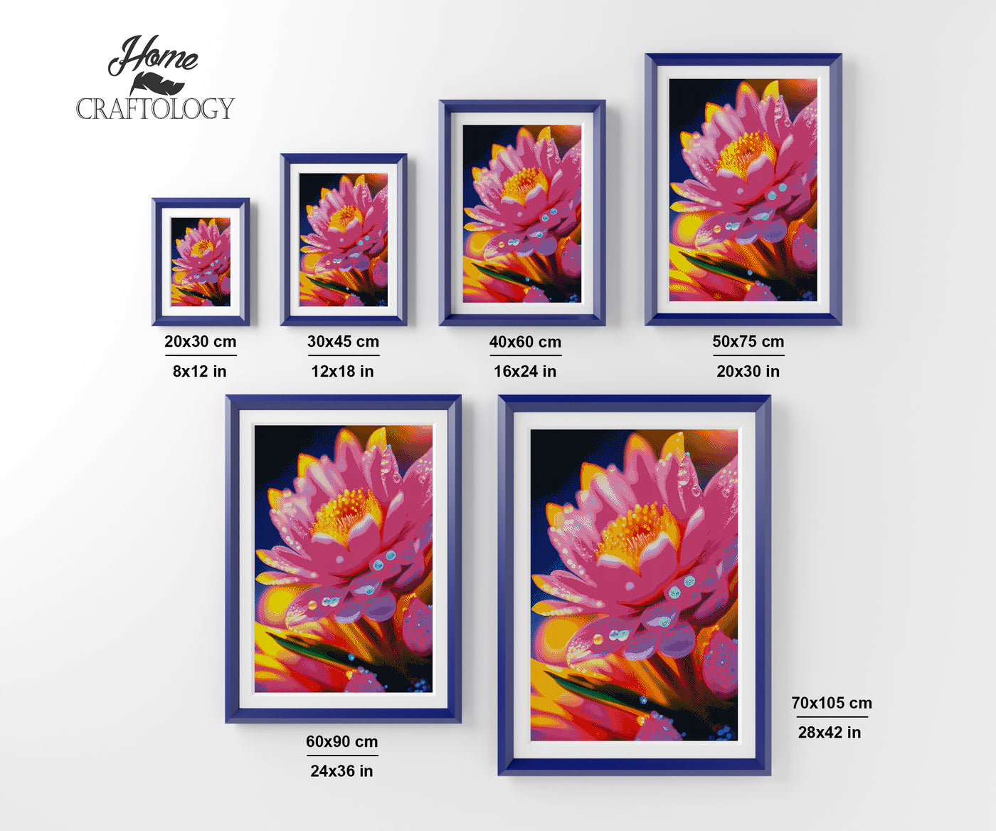 Pink Flower Close-up - Premium Diamond Painting Kit