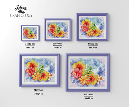 Yellow and Orange Flowers - Premium Diamond Painting Kit