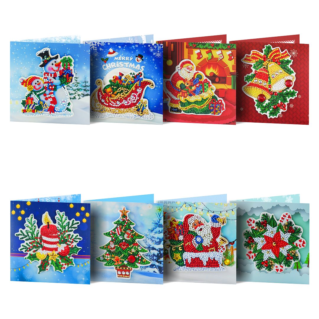 Set of 8 Christmas Greeting Cards Set D