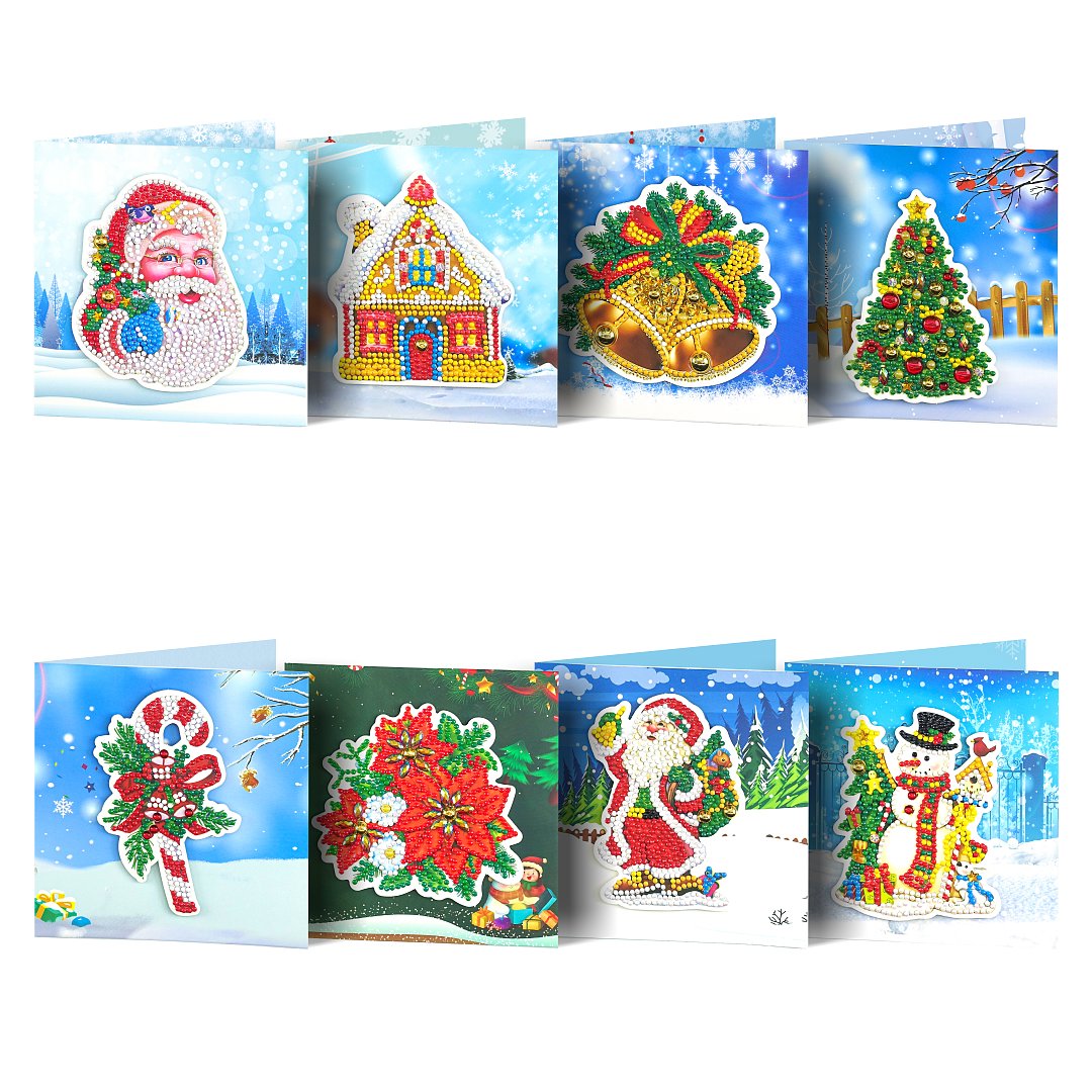 Set of 8 Christmas Greeting Cards Set E