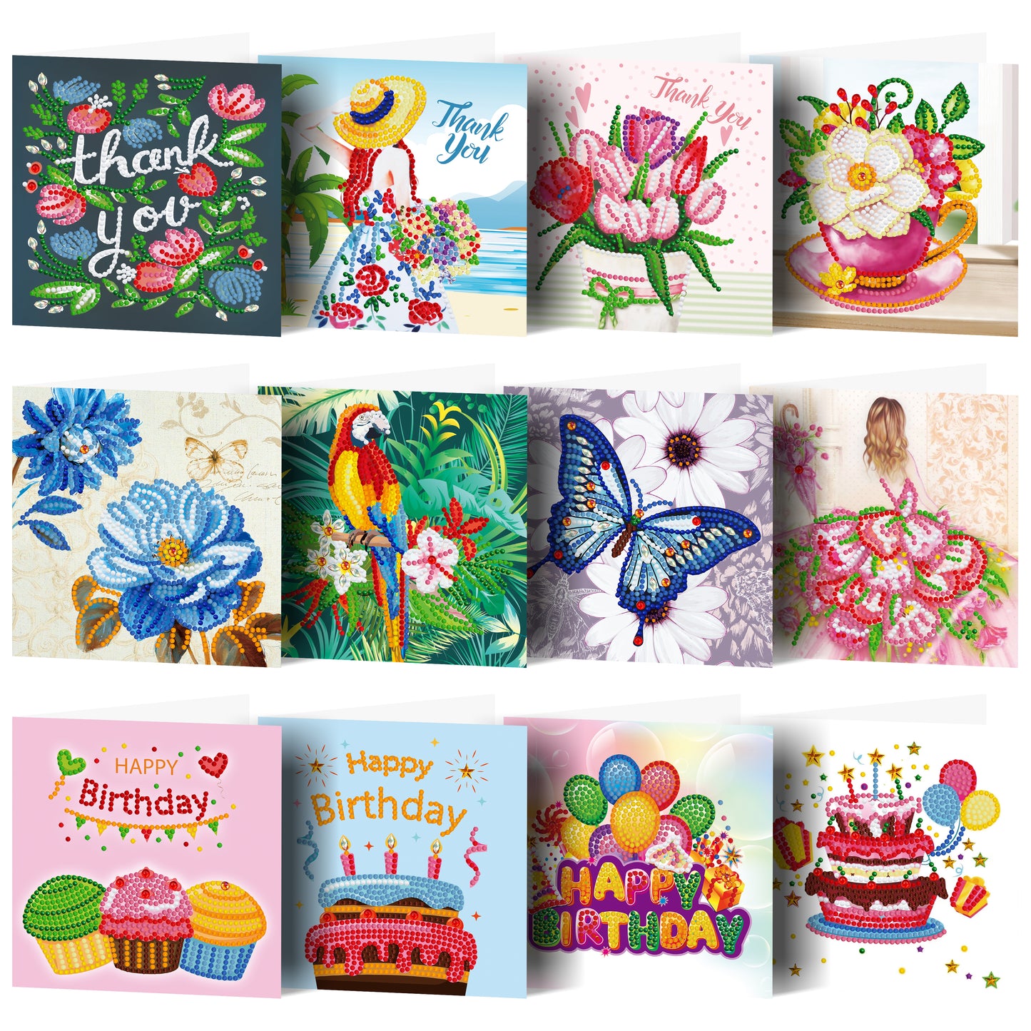 Set of 12 Greeting Cards Set B